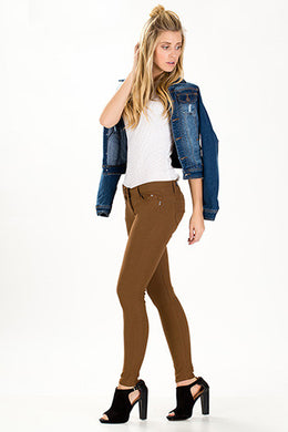 YMI Royalty For You Junior Hyper Twill WannaBettaButt Skinny Camel